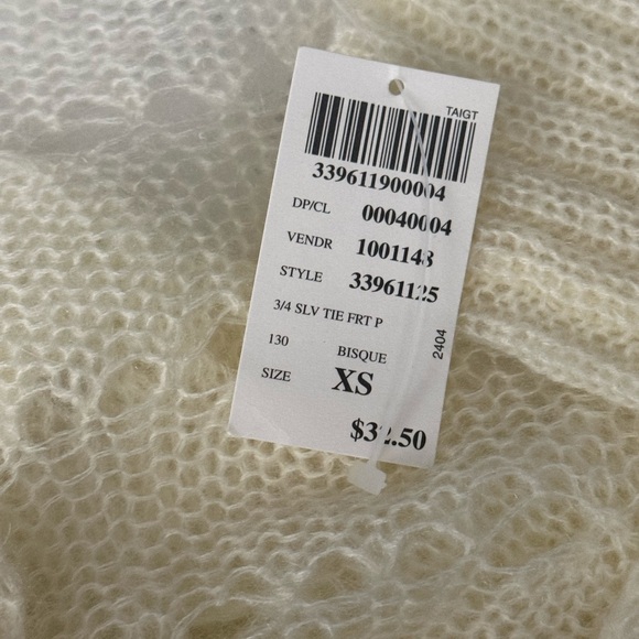 NWT Y2K Wet Seal Cream Knit Tie-Front Sweater Women’s  Size XS - Picture 7 of 7